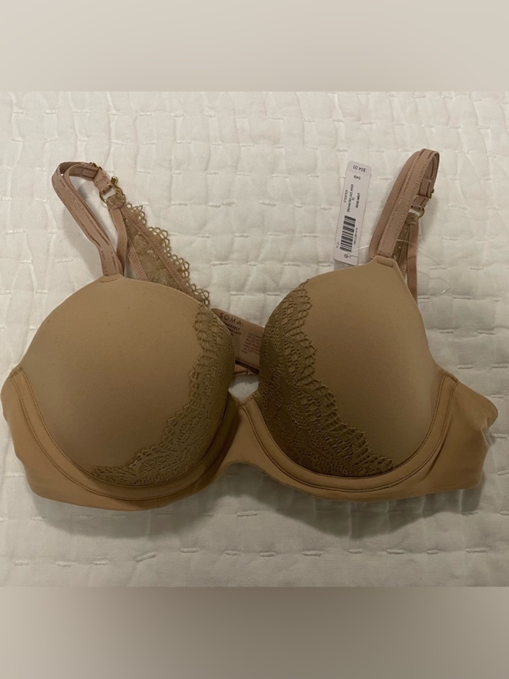 NWT Soma Embraceable Perfect Coverage Convertible Bra with
Lace 34B